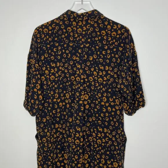 Whistles Lola Cheetah Print Shirt Dress Small Black Brown Animal Print Neutral - Picture 12 of 15